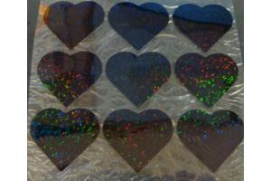 36  Buegelpailletten Herz in Herz hologramm schwarz